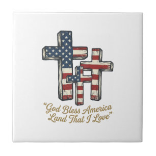 Patriotic Cross God Bless America Shirt Design_1 Tile