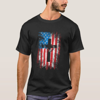 Patriotic Cross over Flag T-Shirt