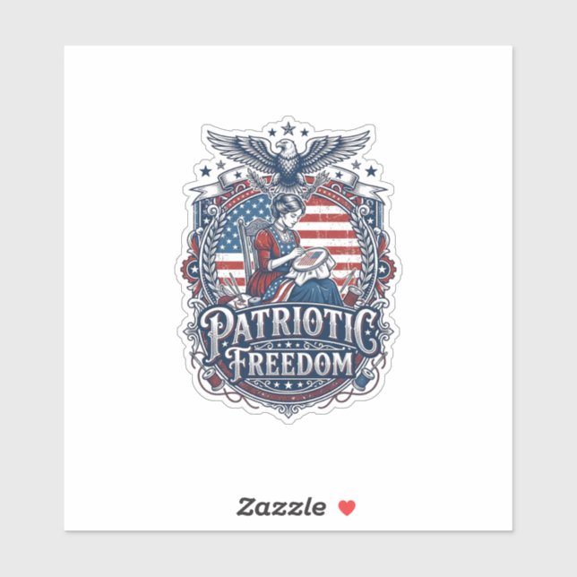 Patriotic Cross Stitcher Vector Graphic Tee_1 (Sheet)