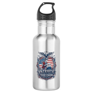 Patriotic Cross Stitcher Vector Graphic Tee_1 532 Ml Water Bottle