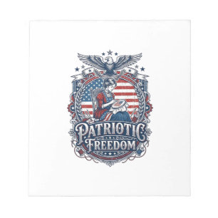 Patriotic Cross Stitcher Vector Graphic Tee_1 Notepad