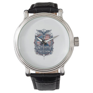 Patriotic Cross Stitcher Vector Graphic Tee_1 Watch