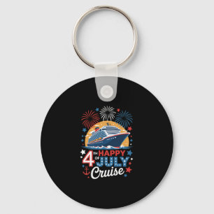 Patriotic Cruise Trip Independence Day 4th Of July Keychain