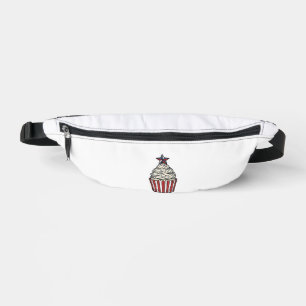 Patriotic Cupcake Vintage Engraving Fourth of July Fanny Pack