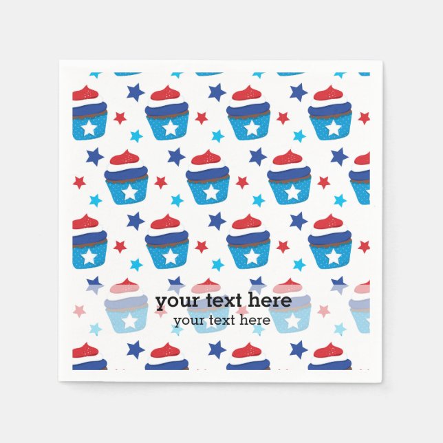 Patriotic Cupcakes Napkin (Front)