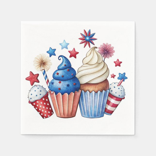 Patriotic cupcakes napkin (Front)