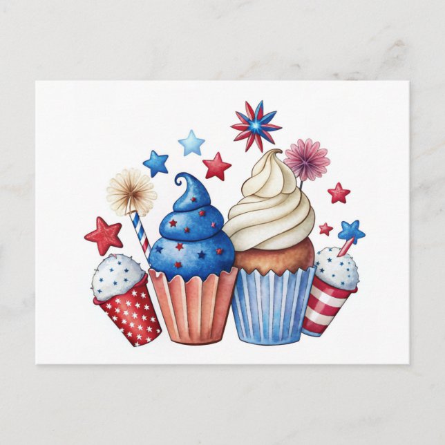 Patriotic cupcakes postcard (Front)