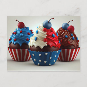 Patriotic Cupcakes Postcard