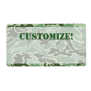 Patriotic Custom Green Army Camouflage Labels