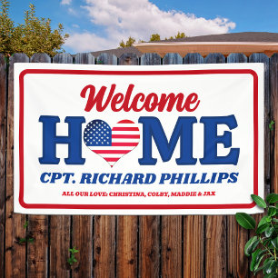 Patriotic Custom Military Welcome Home Banner
