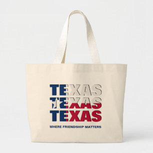 Patriotic Custom TEXAS FLAG Large Tote Bag