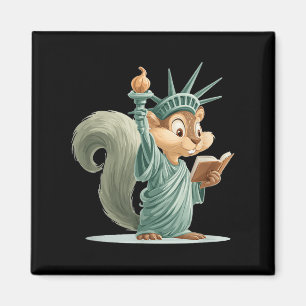 Patriotic Cute Squirrel Costume For Liberty Of Sta Magnet