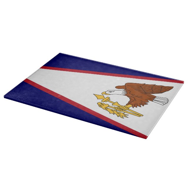 Patriotic cutting board with American Samoa flag (Corner)