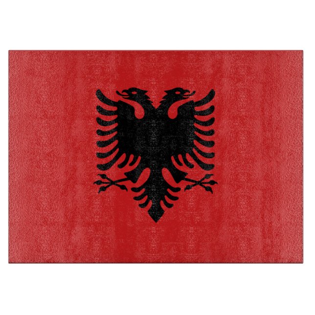 Patriotic cutting board with Flag Albania (Front)