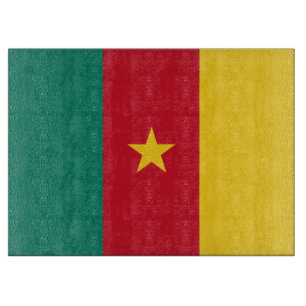 Patriotic cutting board with Flag of Cameroon