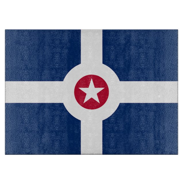 Patriotic cutting board with Flag of Indianapolis (Front)