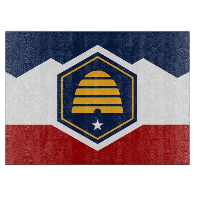 Patriotic cutting board with Flag of Utah, US (Front)