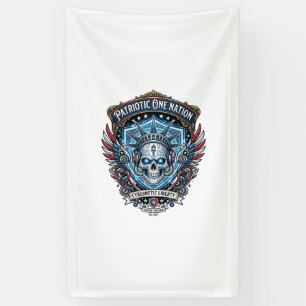 Patriotic Cyber Liberty Skull Cyberpunk Future Fre Banner