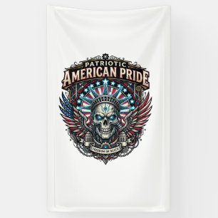 Patriotic Cyber Liberty Skull Cyberpunk Future Fre Banner