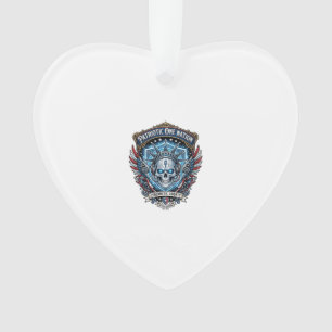 Patriotic Cyber Liberty Skull Cyberpunk Future Fre Ornament