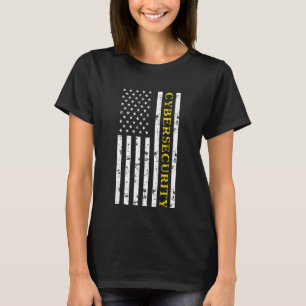 Patriotic Cyber Security Usa American Flag Compute T-Shirt