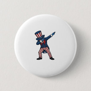 Patriotic Dabbing Character Vintage Vector Design_ 2 Inch Round Button