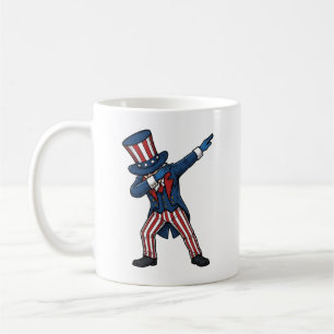 Patriotic Dabbing Character Vintage Vector Design_ Coffee Mug