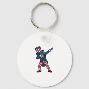 Patriotic Dabbing Character Vintage Vector Design_ Keychain