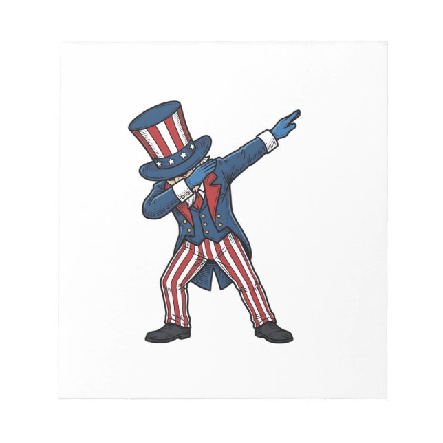 Patriotic Dabbing Character Vintage Vector Design_ Notepad (Front)