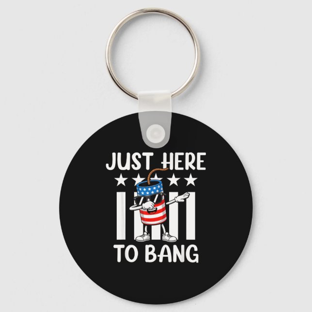Patriotic dabbing firecracker usa for july fourth  keychain (Front)