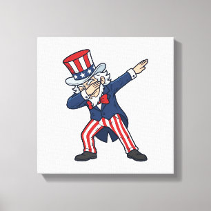 Patriotic Dabbing Gentleman Vintage Vector Design_ Canvas Print