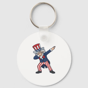 Patriotic Dabbing Gentleman Vintage Vector Design_ Keychain