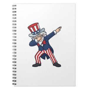 Patriotic Dabbing Gentleman Vintage Vector Design_ Notebook