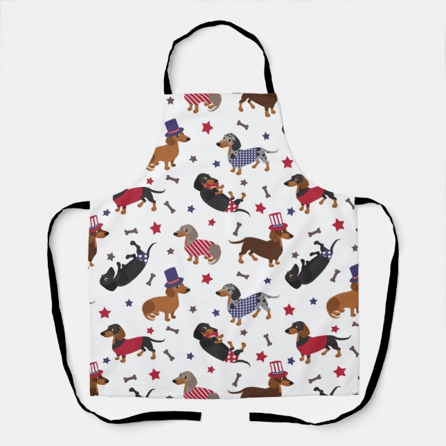 Patriotic Dachshund Apron (Front)