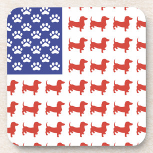 Patriotic Dachshund Doxie Coaster