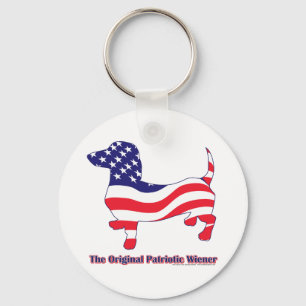 Patriotic Dachshund - Doxie Keychain