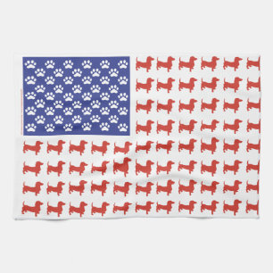 Patriotic Dachshund Doxie Kitchen Towel