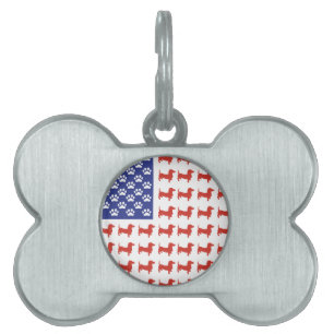 Patriotic Dachshund Doxie Pet ID Tag