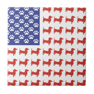 Patriotic Dachshund Doxie Tile