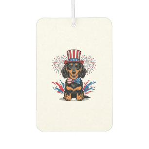 Patriotic Dachshund Fireworks Vintage Vector Art_1 Air Freshener