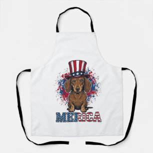 Patriotic Dachshund Merica Vintage Dog Shirt_1 Apron