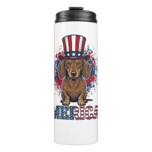Patriotic Dachshund Merica Vintage Dog Shirt_1 Thermal Tumbler