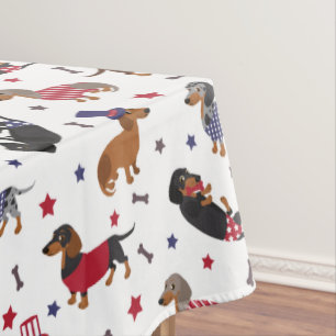 Patriotic Dachshund Tablecloth