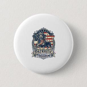 Patriotic Dachshund Vector Graphic Tee_1 2 Inch Round Button
