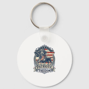 Patriotic Dachshund Vector Graphic Tee_1 Keychain