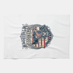 Patriotic Dachshund Vector Graphic Tee_1 Kitchen Towel