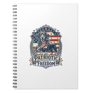 Patriotic Dachshund Vector Graphic Tee_1 Notebook