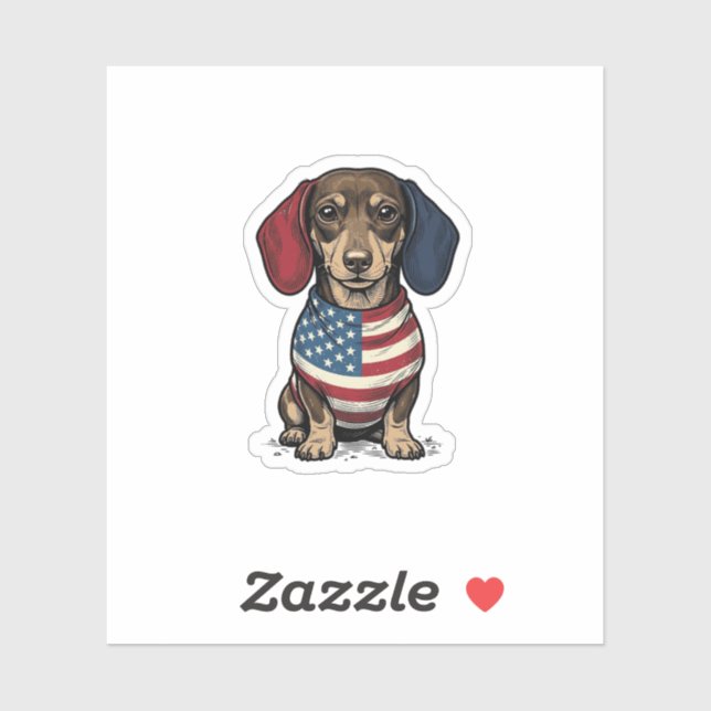 Patriotic Dachshund Vintage Engraving Vector Desig (Sheet)