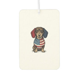 Patriotic Dachshund Vintage Engraving Vector Desig Air Freshener