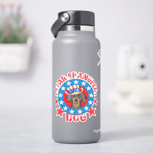 Patriotic Dachshund Vinyl Sticker